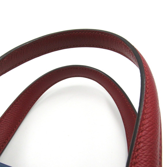 HERMES Maxi Cabas Tote Bag Leather Vogue Color Blue Red Rouge Grena - Picture 8 of 9
